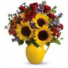 Teleflora's Sunny Day Pitcher of Joy standard