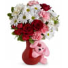 Send A Hug™ Puppy Love Bouquet with Red Roses premium