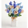 The Honey Bee Buzz™ Delphinium Bouquet - Premium. An arrangement by Sicola's Florist.