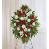 Red & White Sympathy Standing Spray standard