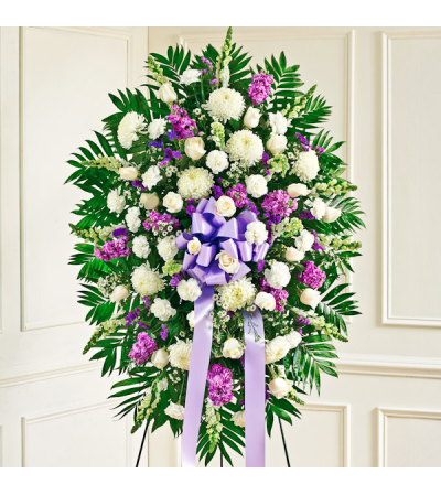LAVENDER AND WHITE STANDING SPRAY LAVENDER AND WHITE STANDING SPRAY