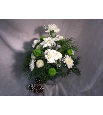 Silver Tidings Arrangement Silver Tidings Arrangement
