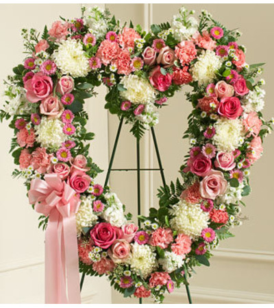 OPEN PINK AND WHITE HEART OPEN PINK AND WHITE HEART
