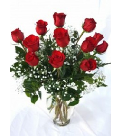 Radiant Dozen Red Rose Vase Radiant Dozen Red Rose Vase