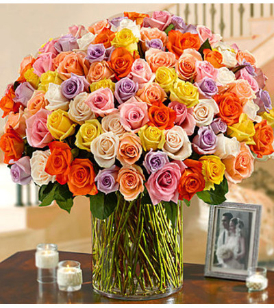 Long Stem Multicolored Roses 100 Premium Long Stem Multicolored Roses 100 Premium