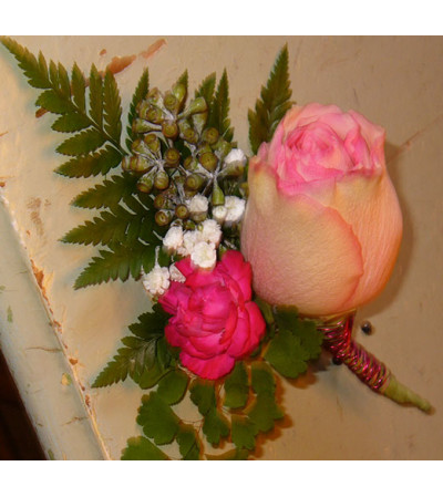 Pink Blush Groom Boutonniere Pink Blush Groom Boutonniere
