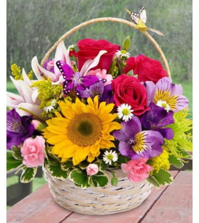Butterfly Basket of Blooms Butterfly Basket of Blooms