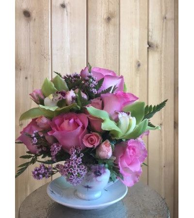 Teacup of Orchids and Roses Teacup of Orchids and Roses