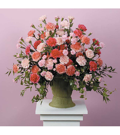Pink and Peach Carnation Urn SF60-21 Pink and Peach Carnation Urn SF60-21