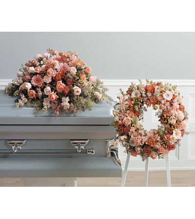 Peach Casket Spray SF83-11 Peach Casket Spray SF83-11