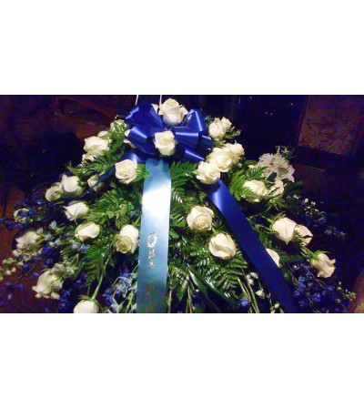 White Rose Casket Spray White Rose Casket Spray