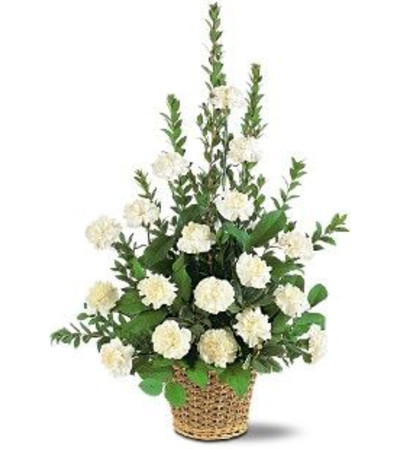 White Carnation Basket White Carnation Basket
