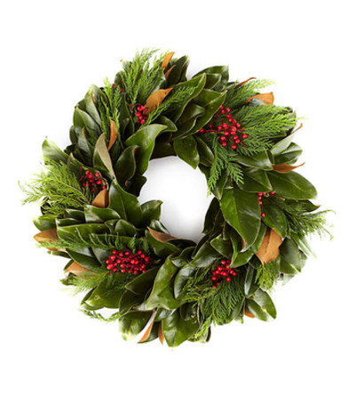 Fresh Magnolia and Christmas greens Wreath Fresh Magnolia and Christmas greens Wreath