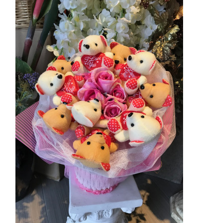 Supper Love You Teddy Bears Bouquet Supper Love You Teddy Bears Bouquet