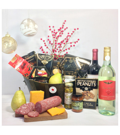 Our Best Gourmet Basket includes 2 bottles of wine Our Best Gourmet Basket includes 2 bottles of wine