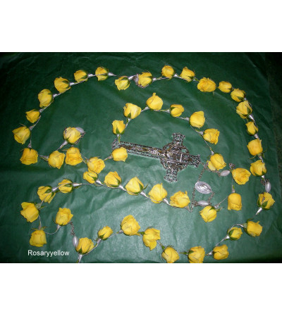 Yellow Rosary Real for Inside Casket Yellow Rosary Real for Inside Casket