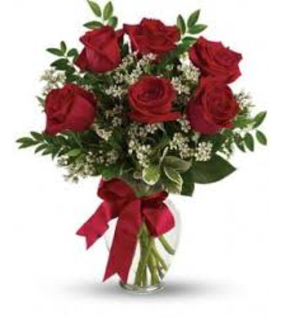6 ROSES ARRANGED 6 ROSES ARRANGED