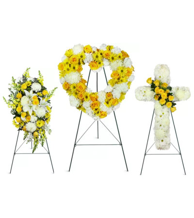 Yellow and white funeral package Yellow and white funeral package
