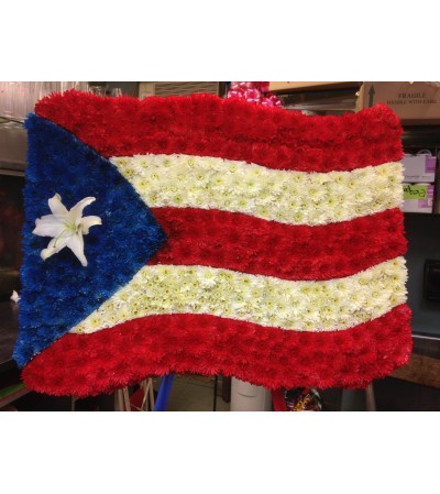 Puerto Rican Flag Standing Spray Puerto Rican Flag Standing Spray