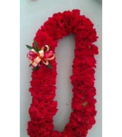 Double Red Carnation Lei Double Red Carnation Lei