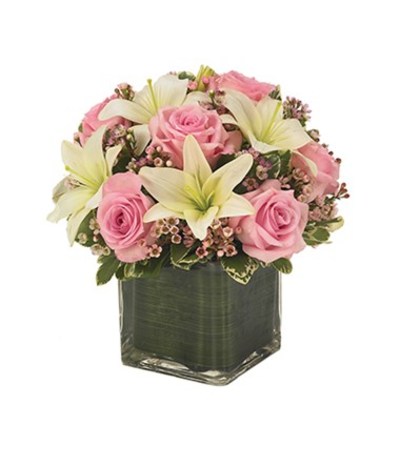 Pink Rose & Lily Cube Bouquet Pink Rose & Lily Cube Bouquet