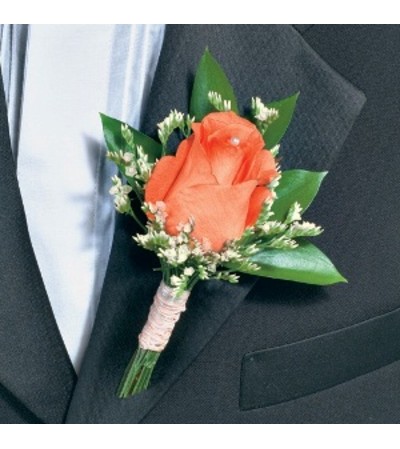 Orange rose boutonniere Orange rose boutonniere