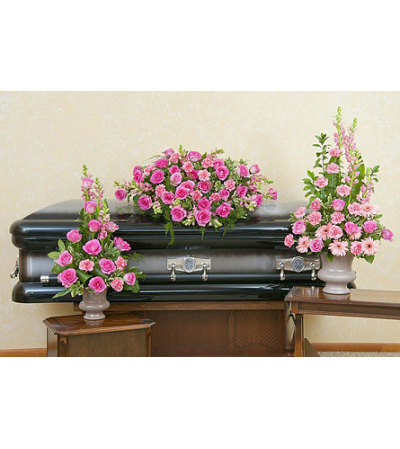 Teleflora - Peaceful Pink Tribute Trio Teleflora - Peaceful Pink Tribute Trio