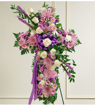 Lavender & White Cross Tribute Lavender & White Cross Tribute