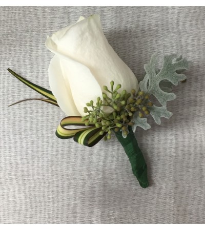 classy white rose boutonniere classy white rose boutonniere