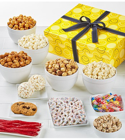 Jumbo Smiley Gift Sampler & Popcorn Jumbo Smiley Gift Sampler & Popcorn