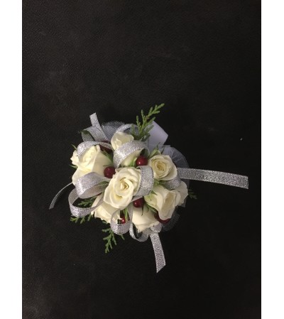white berry corsage white berry corsage