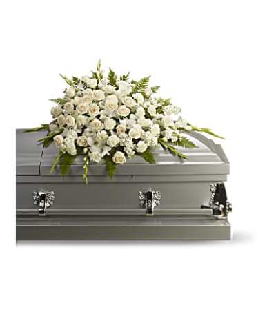 Silken Serenity Casket Spray by Teleflora Silken Serenity Casket Spray by Teleflora