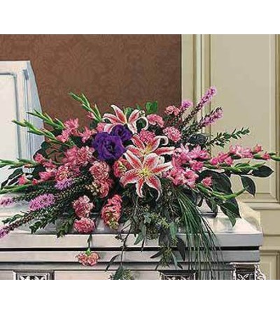 Stylish Pastel Casket Spray Stylish Pastel Casket Spray