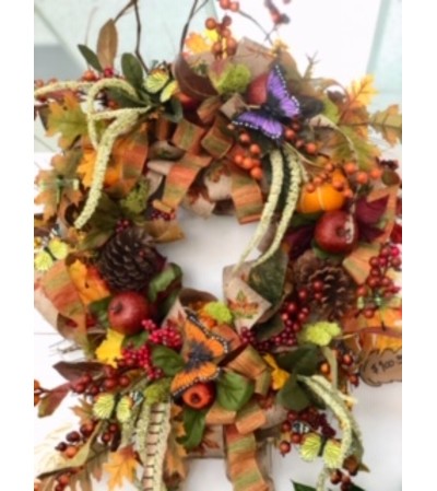 Fall Silk Door Wreath ***LOCAL DELIVERY ONLY*** Fall Silk Door Wreath ***LOCAL DELIVERY ONLY***