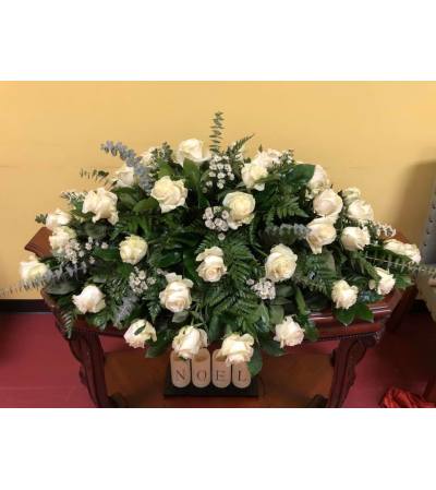 Perfect in White Casket Spray Perfect in White Casket Spray