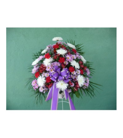 STANDING BASKET- RED, PURPLE, AND WHITE STANDING BASKET- RED, PURPLE, AND WHITE