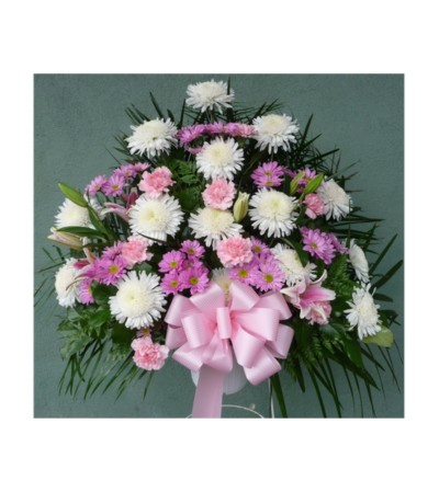 STANDING BASKET- PINK, WHITE, LAVENDER STANDING BASKET- PINK, WHITE, LAVENDER