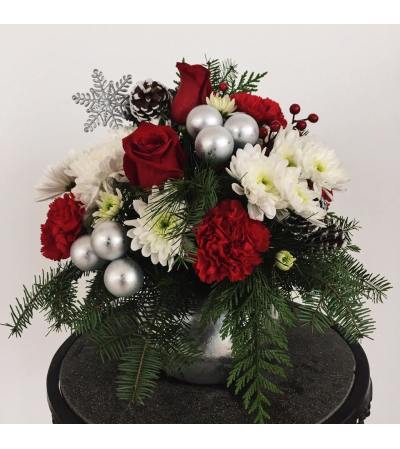 Silver Tidings Arrangement Silver Tidings Arrangement