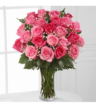 24 PINK ROSES ARRANGED 24 PINK ROSES ARRANGED