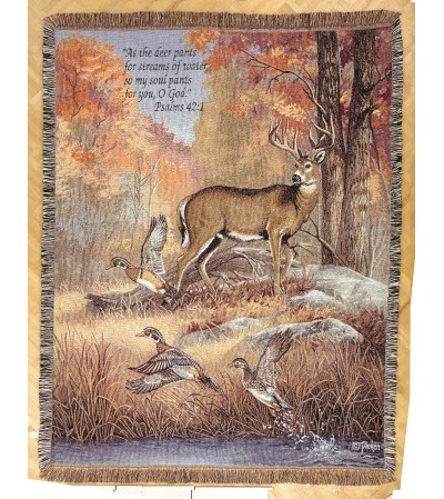 Tapestry Throw - Fur Feathers & Fall Tapestry Throw - Fur Feathers & Fall
