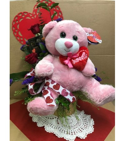 Valentine's Day I Love You Bear and Chocolate Bouquet Valentine's Day I Love You Bear and Chocolate Bouquet