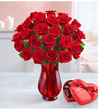2 Dozen Red Roses + Box Of Chocolates Bundle 2 Dozen Red Roses + Box Of Chocolates Bundle