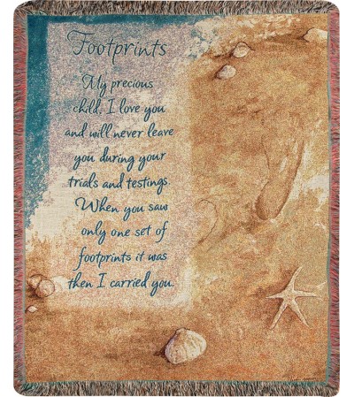 Tapestry Throw - Footprints Tapestry Throw - Footprints