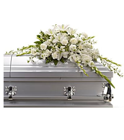 White Bliss Casket Spray White Bliss Casket Spray