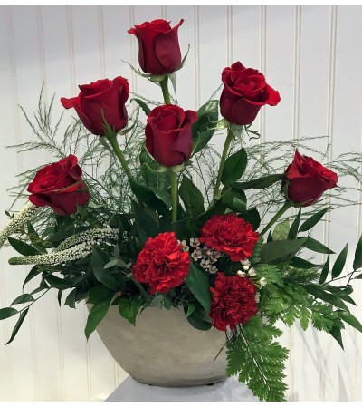 Red Rose and Red Carnation Arrangement Red Rose and Red Carnation Arrangement