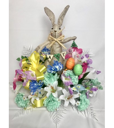 Easter Bunny Graveside Silk Pillow Easter Bunny Graveside Silk Pillow