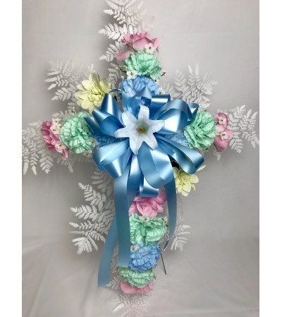 Graveside Silk Cross (Pastel Colors) Graveside Silk Cross (Pastel Colors)