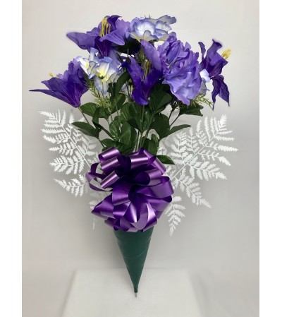 Graveside Silk Bouquet (Purple) Graveside Silk Bouquet (Purple)
