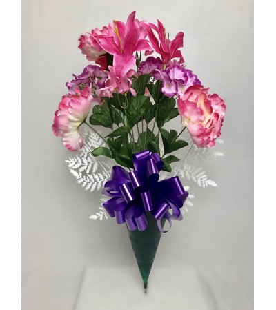 Graveside Silk Bouquet (Pink) Graveside Silk Bouquet (Pink)