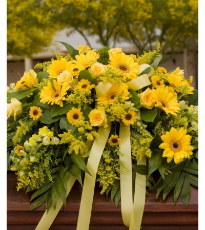 Sunny Memories-Casket Spray Sunny Memories-Casket Spray